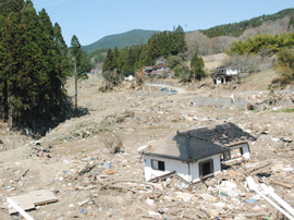 岩手県陸前高田市内の被害状況作業06