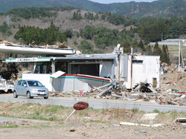 岩手県陸前高田市内の被害状況作業09